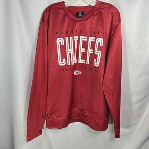 NFL Team Apparel Official Kansas City Chiefs Red Long Sleeve HeavyTop XLarge